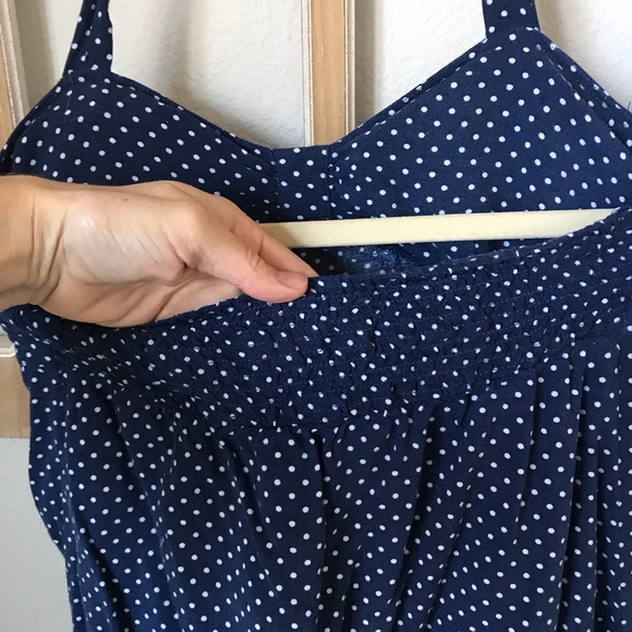 Navy Polka Dot Tie Neck Halter Top - Picture 5 of 7